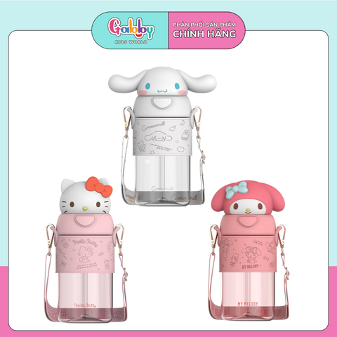 Bình Nước Sanrio Dây Đeo 3D 620ML