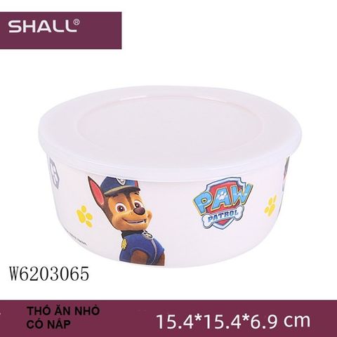 Thố Ăn Melamine Paw Patrol (Nắp Nhựa) Nhỏ 15.4x15.4x6.9cm