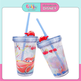 Ly Nuớc DISNEY 2 Lớp Có Ống Hút