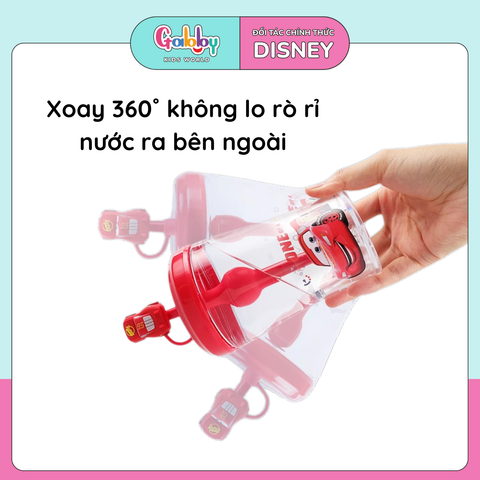 Ly Nuớc DISNEY 2 Lớp Có Ống Hút
