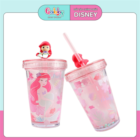 Ly Nuớc DISNEY 2 Lớp Có Ống Hút