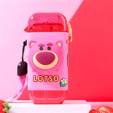 Bình Nước 280ml Nhân Vật Hoạt Hình 3D Đáng Yêu Có Dây Đeo Cho Bé (Mickey/ Minnie/ Donald/ Elsa/ Lotso/ Tigger)