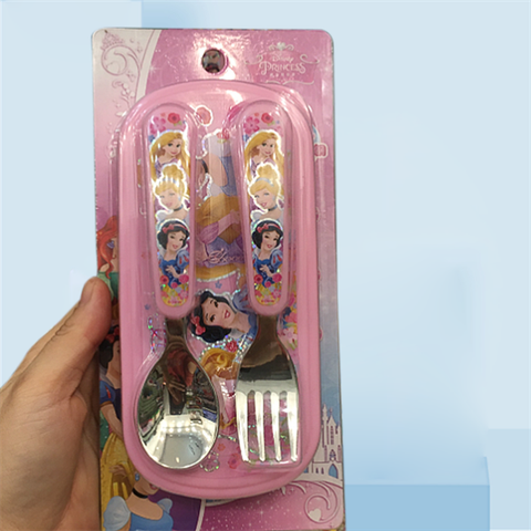 Muỗng nĩa + hộp Disney nhỏ