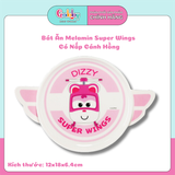 Bát Ăn Melamin Super Wings Có Nắp Cánh Hồng