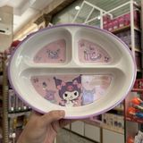 Khay Ăn Melamin 3 Ngăn Bầu Dục