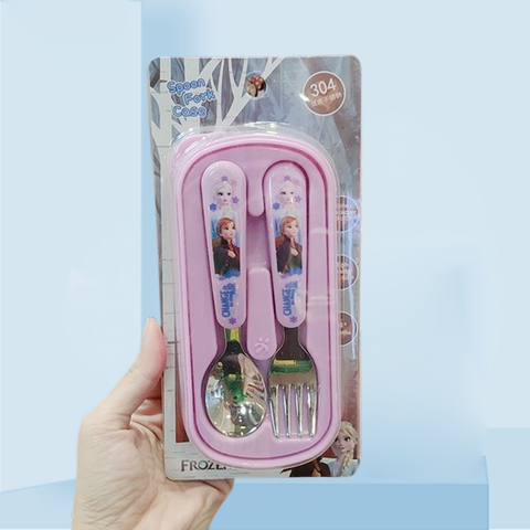 Muỗng nĩa + hộp Disney nhỏ