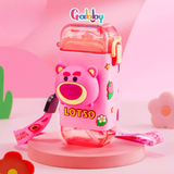 Bình Nước 280ml Nhân Vật Hoạt Hình 3D Đáng Yêu Có Dây Đeo Cho Bé (Mickey/ Minnie/ Donald/ Elsa/ Lotso/ Tigger)