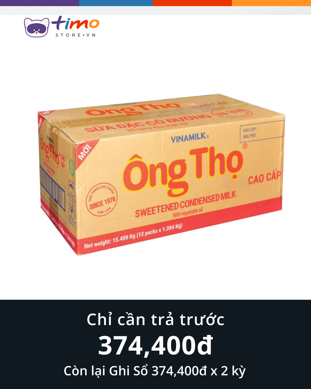  Sữa Đặc Có Đường Ông Thọ Đỏ  Hộp 1.248 kg (Thùng  12 Hộp) 