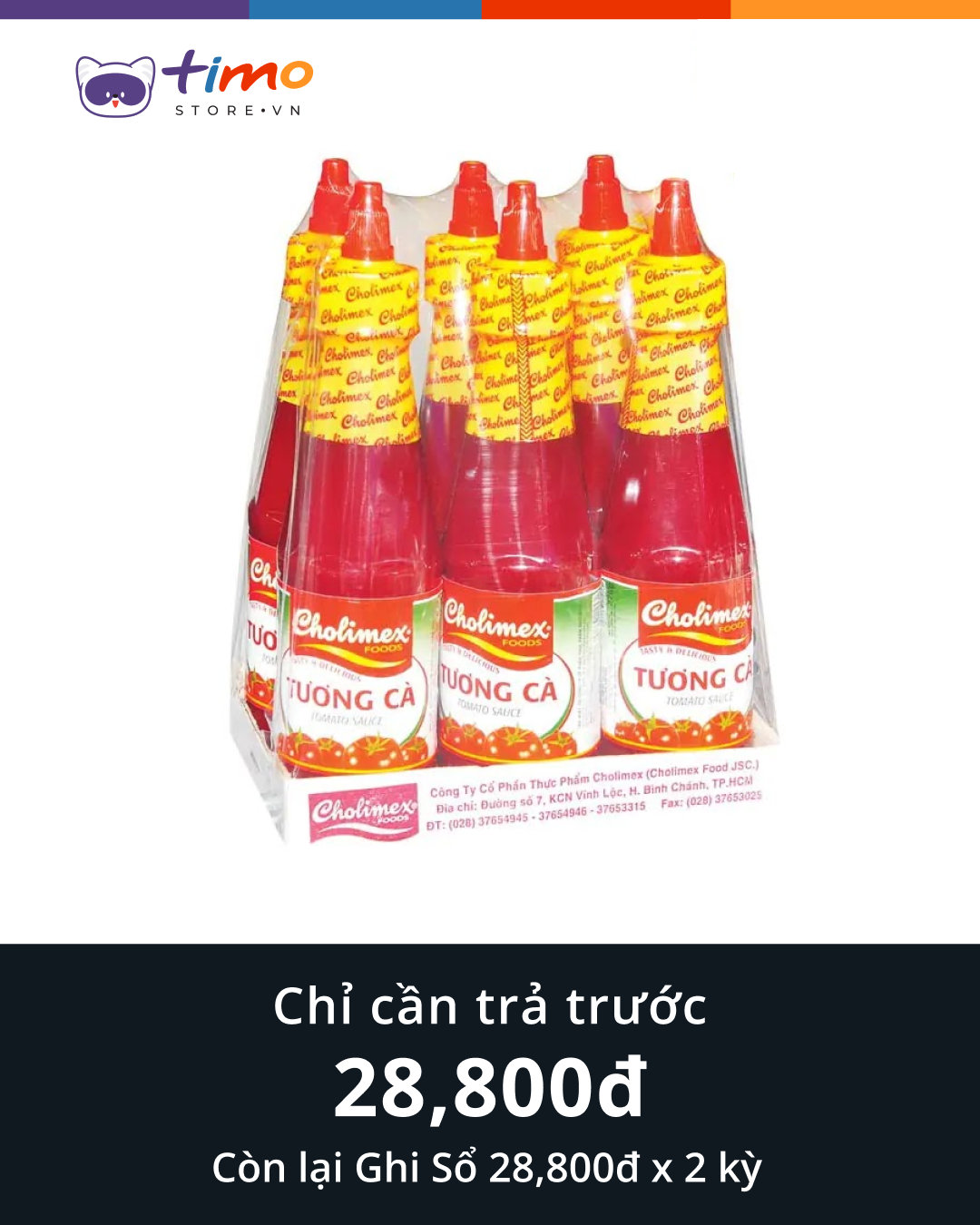  Tương Cà Cholimex  Chai 270 gr (Lốc 6 Chai) 