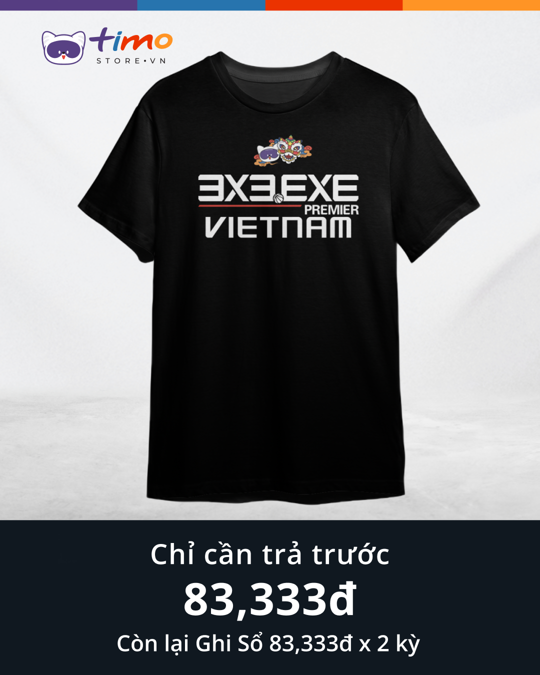  Áo thun đen 3X3.EXE PREMIER 2025 