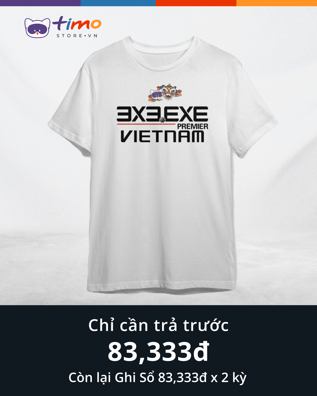  Áo thun trắng 3X3.EXE PREMIER 2025 