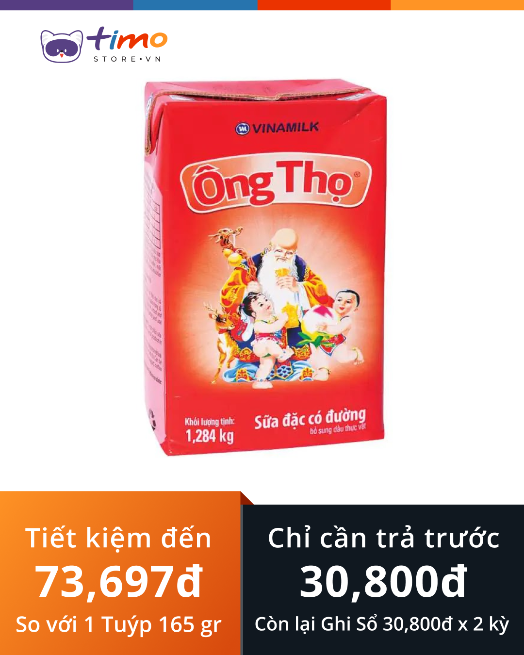  Sữa Đặc Có Đường Ông Thọ Đỏ  (Hộp 1.248kg) 
