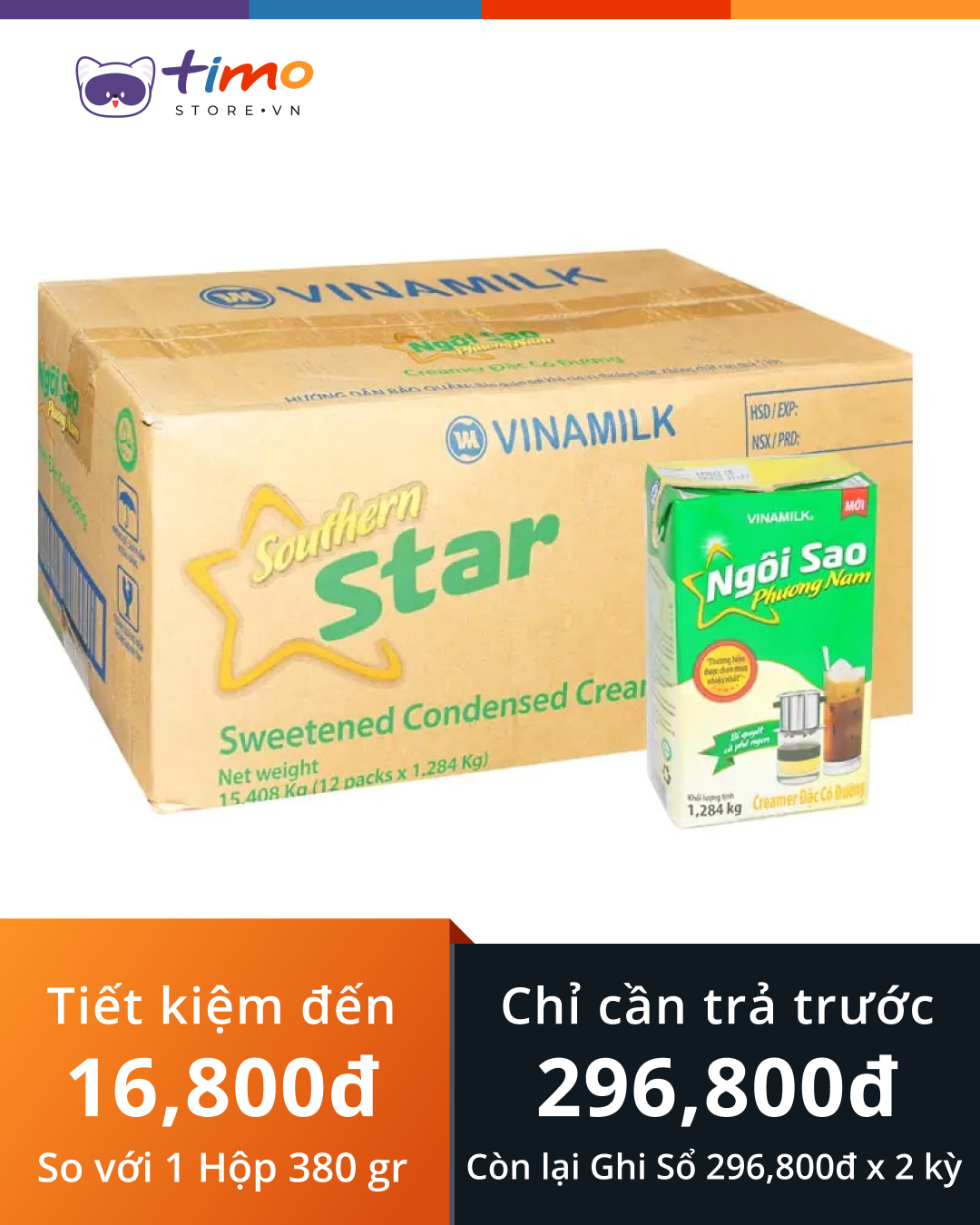  Sữa Đặc Ngôi Sao Phương Nam Hộp 1.284 kg (Thùng 12 Hộp) 