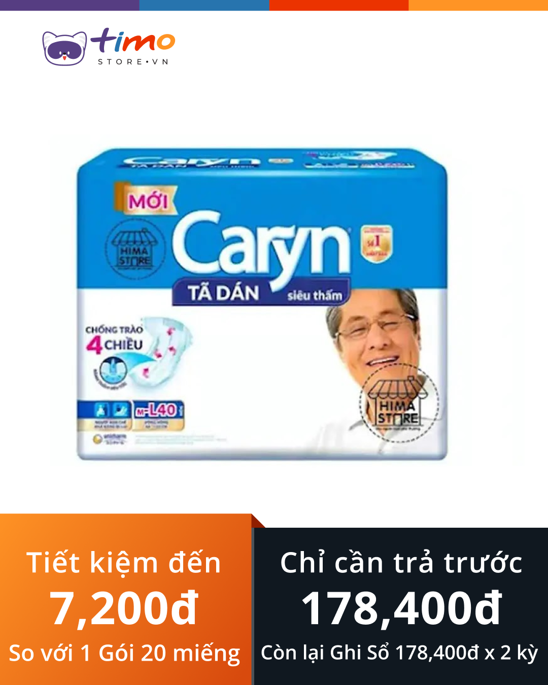  Tã Quần Caryn Mỏng Nhẹ Size L (Gói 40 miếng) 