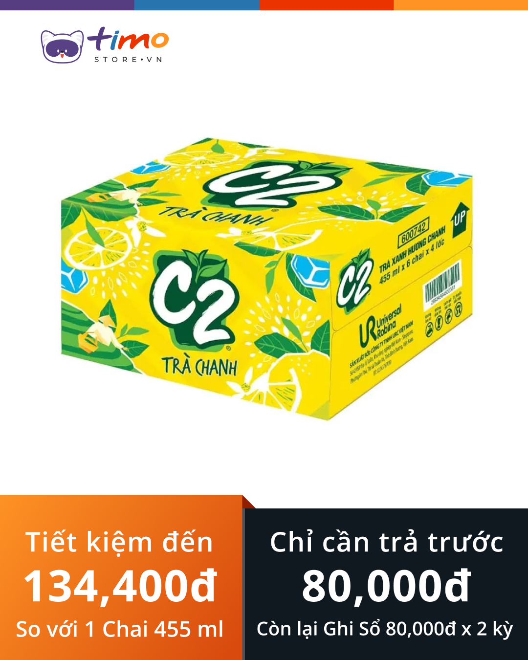  Trà C2 Chanh  Chai 455 ml (Thùng  24 Chai) 