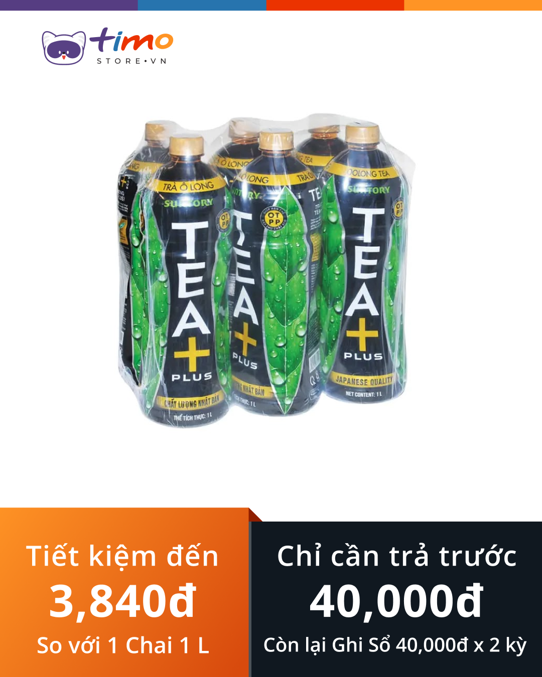  Trà Tea+ Ô Long Truyền Thống Chai 1 L (Lốc 6 Chai) 