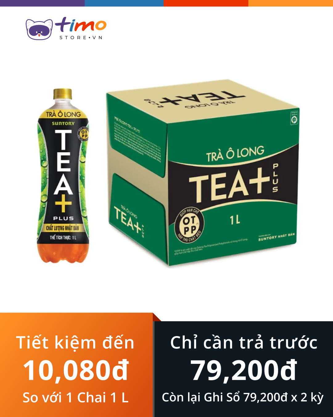  Trà Tea+ Ô Long Truyền Thống Chai 1 L (Thùng  12 Chai) 