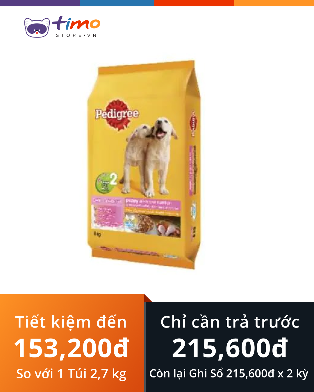  Thức Ăn Chó Con Pedigree Vị Gà và Trứng (Túi 8kg) 