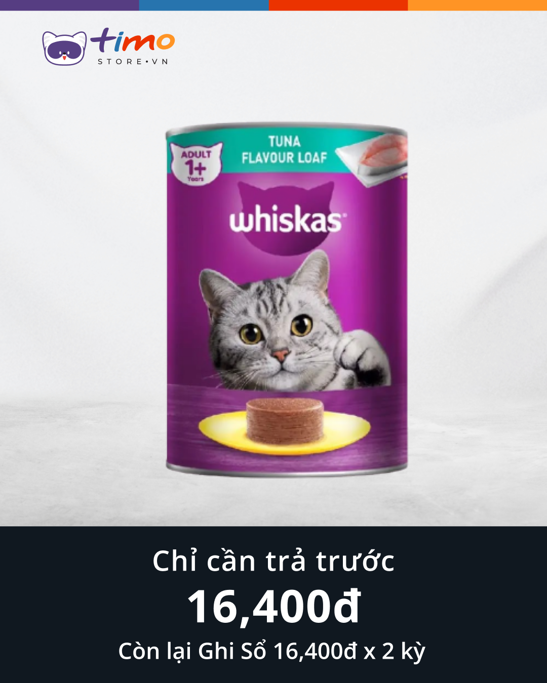  Thức Ăn Mèo Whiskas Vị Cá Ngừ (Lon 400gr) 