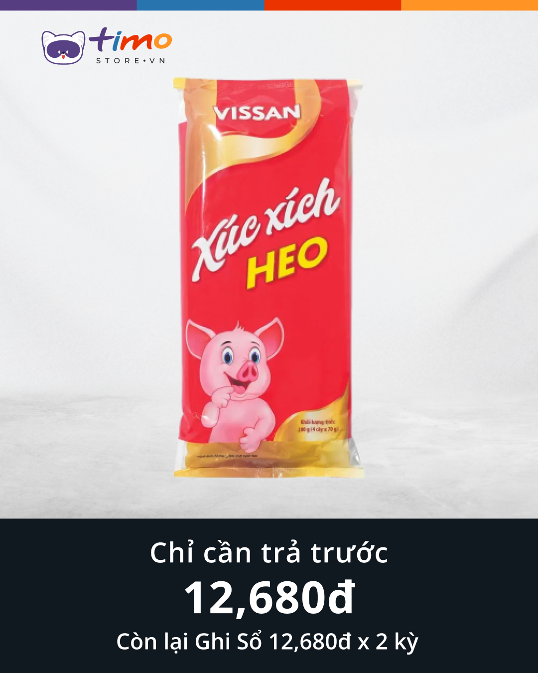  Xúc Xích Vissan Heo cây 70 gr (Gói 4 cây) 