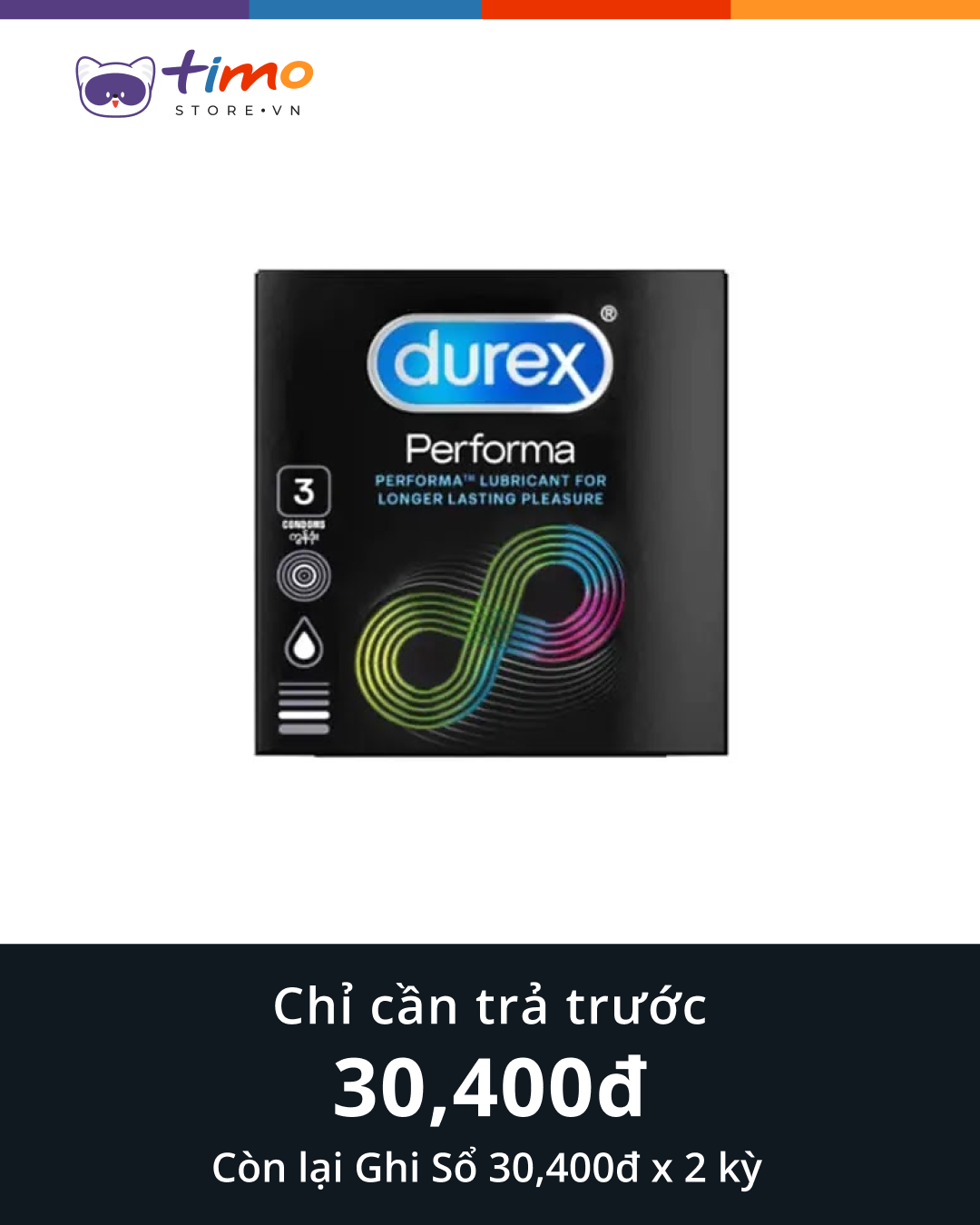  Bao cao su Durex Performa cái 1 cái (Hộp 3 cái) 