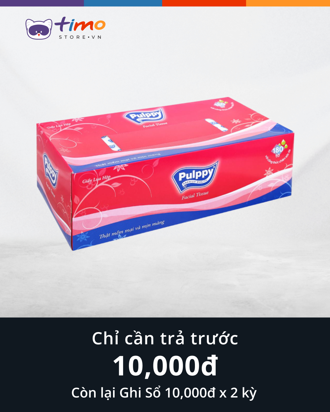  Khăn Giấy Hộp Pulppy (Hộp 180 tờ) 