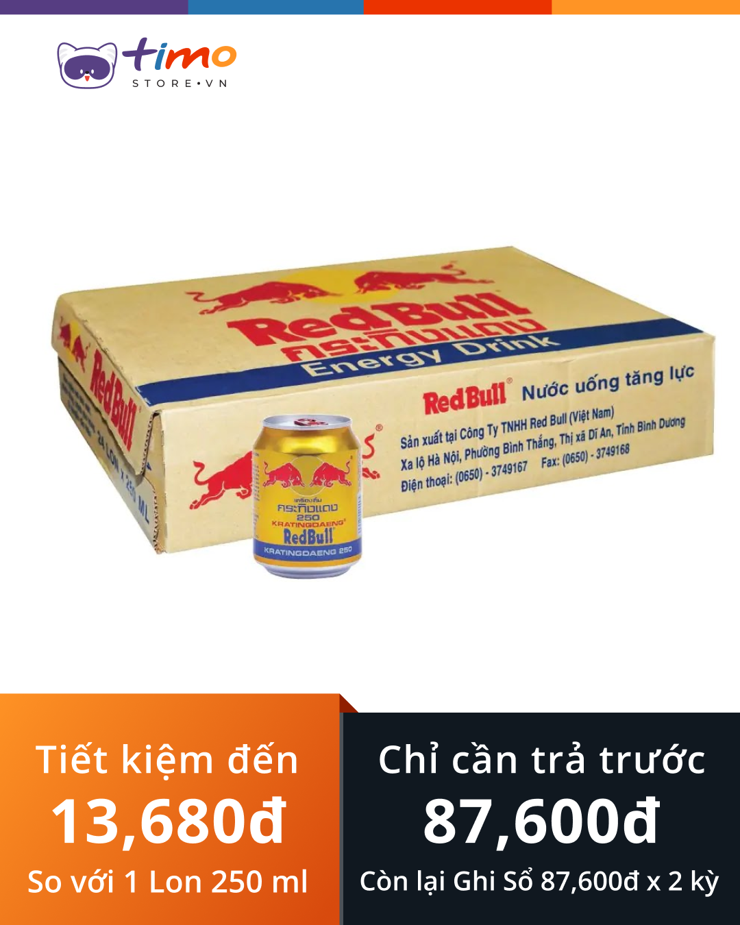  Nước Tăng Lực Red Bull Lon 250 ml (Thùng 24 Lon) 