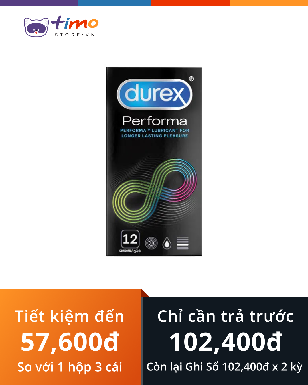  Bao cao su Durex Performa cái 1 cái (Hộp 12 cái) 