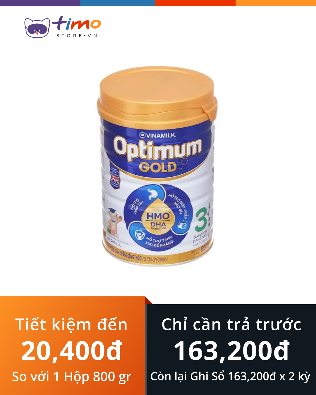 Sữa bột Optimum Gold (Hộp 850gr) 