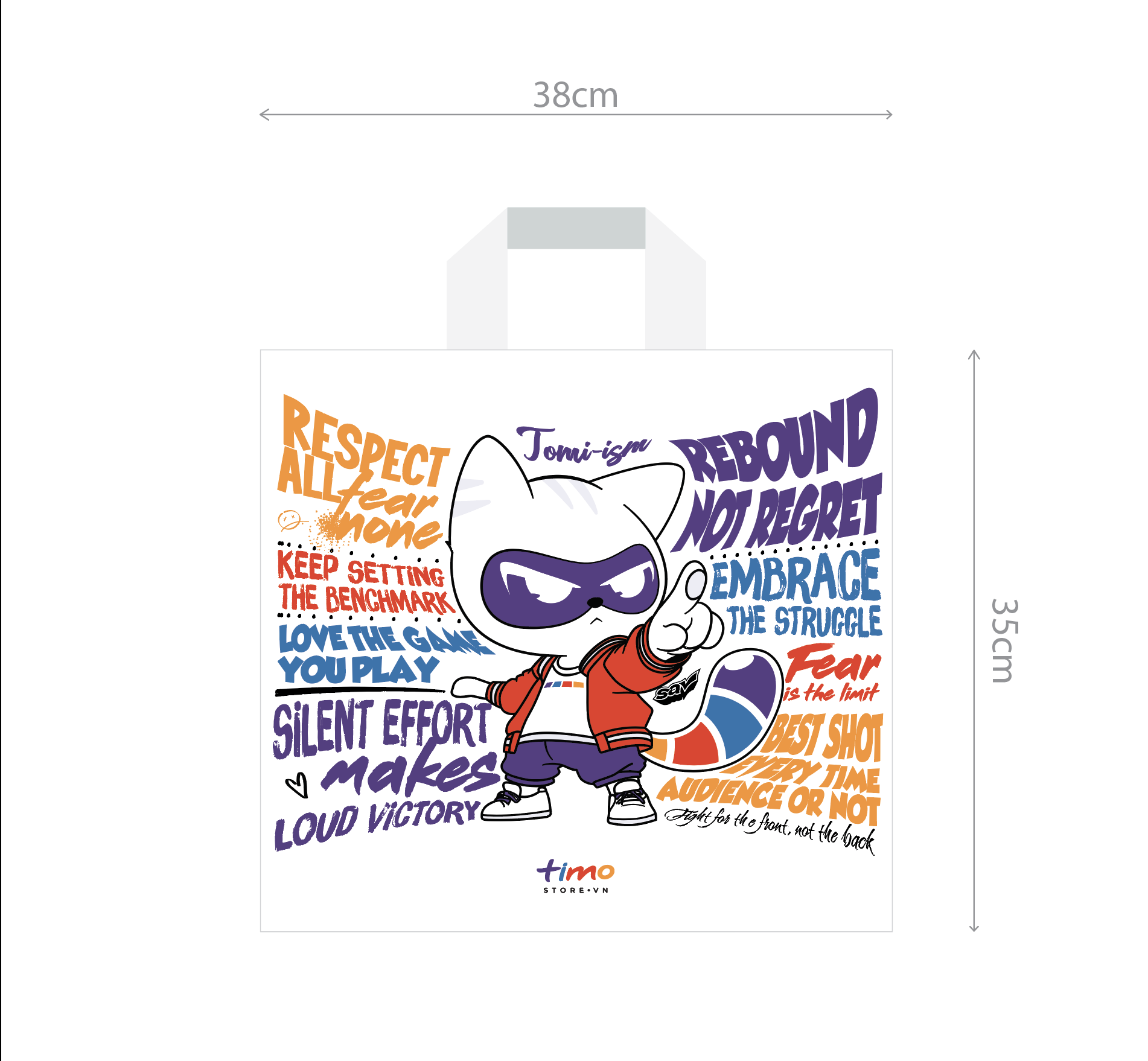  Túi vải không dệt Fear none Respect all (in 2 mặt) 