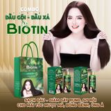  [Combo] Dầu xả và Dầu gội Biotin, ngăn gàu, giảm rụng tóc, phục hồi tóc hư tổn, giúp tóc bồng bềnh bóng mượt 