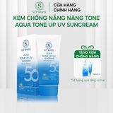  Kem chống nắng, dưỡng da trắng sáng Stt White Aqua Tone Up Uv Suncream SPF 50+PA+++ 50gr 