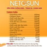  Viên uống chống nắng, Glutathion, Collagen nano giúp trắng da Netosun 30 viên 