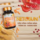  Viên uống chống nắng, Glutathion, Collagen nano giúp trắng da Netosun 30 viên 