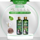  [Combo] Dầu xả và Dầu gội Biotin, ngăn gàu, giảm rụng tóc, phục hồi tóc hư tổn, giúp tóc bồng bềnh bóng mượt 