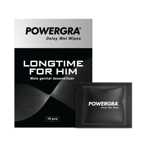  Khăn lau Powergra Delay Wet Wipes kéo dài thời gian - Hộp 10 cái 