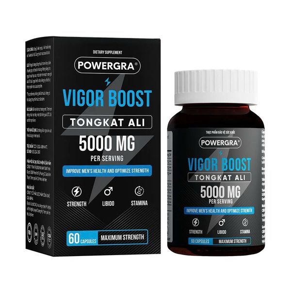  Viên uống phục hồi và tăng cường sinh lý nam giới Powergra Vigor Boost TongKat Ali - Hộp 60 viên 