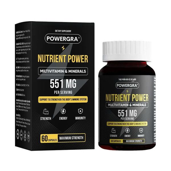  Viên uống bổ sung vitamin tổng hợp và khoáng chất Powergra Nutrient Power - Hộp 60 viên 