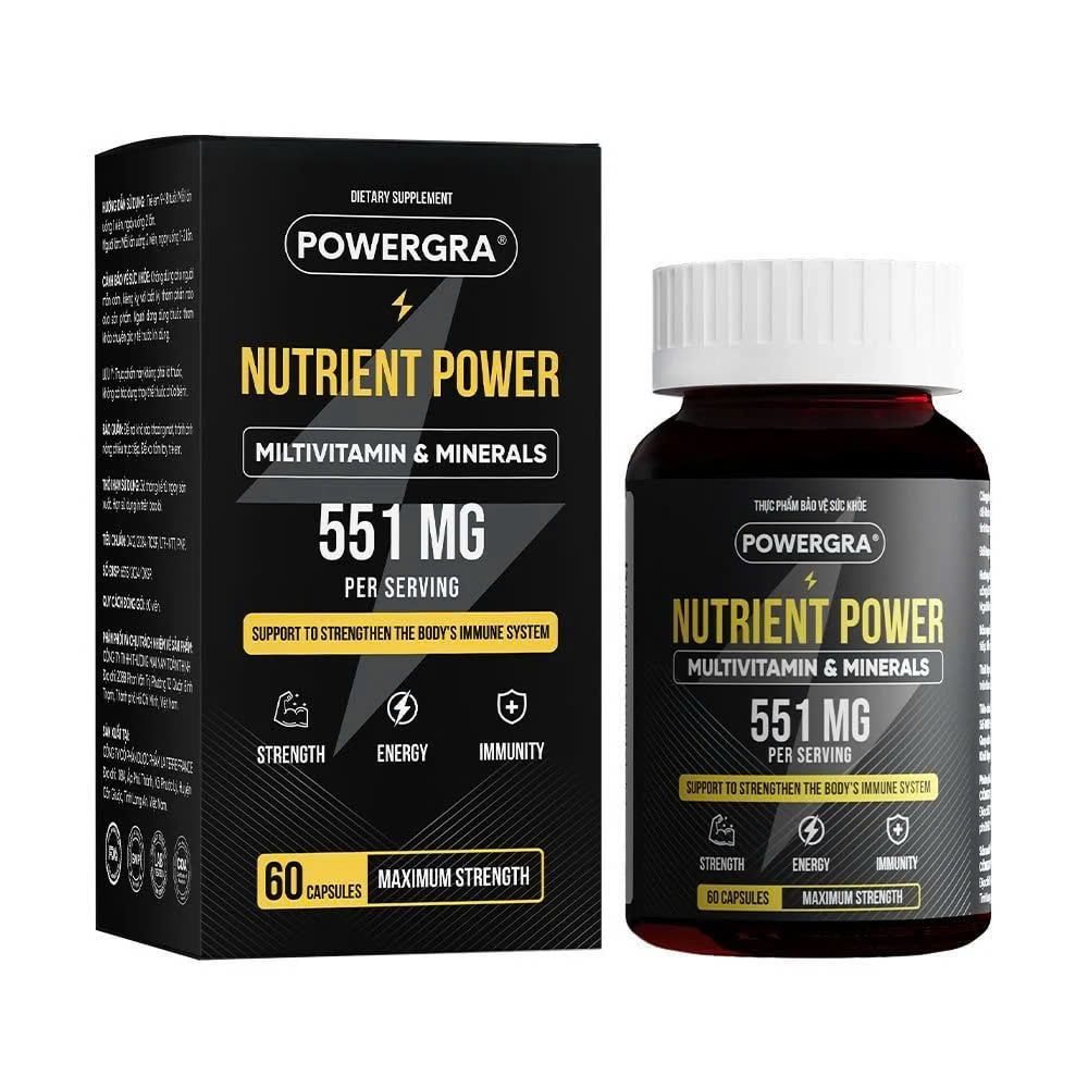  Viên uống bổ sung vitamin tổng hợp và khoáng chất Powergra Nutrient Power - Hộp 60 viên 