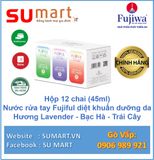  Hộp 12 chai nước rửa tay Fujiful diệt khuẩn dưỡng da 45ml (Trái cây, Bạc hà, Lavender) 