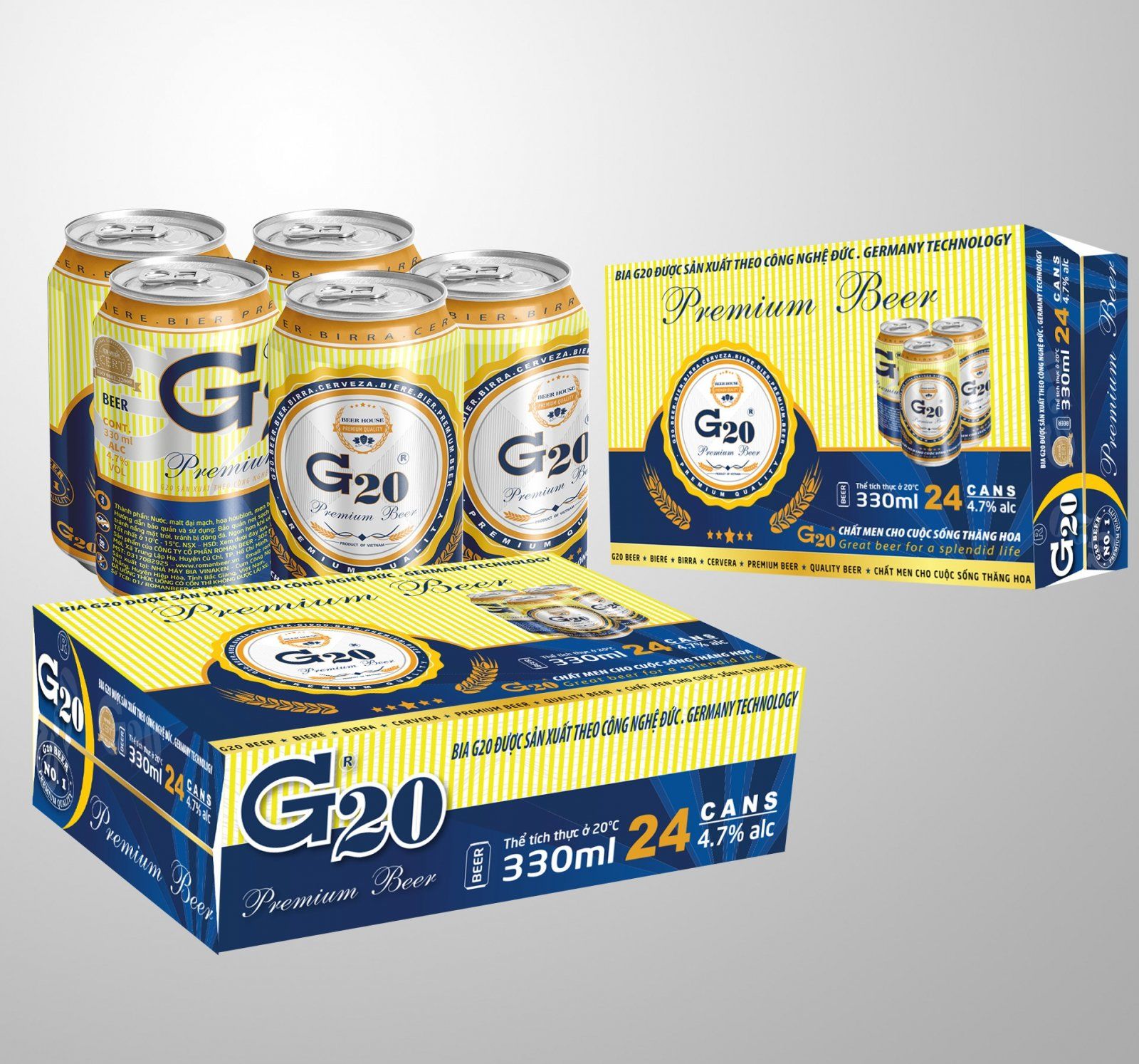  G20 PREMIUM BEER - Thùng 24 Lon Bia 330ml | Giá Tốt Sỉ Lẻ 
