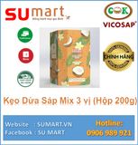  Kẹo Dừa Sáp 3 Vị (hộp 200g) - VICOSAP ĐẶC SẢN TRÀ VINH 