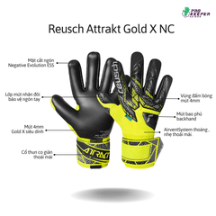 [Độ Dính Cao] Găng Tay Thủ Môn Reusch Attrakt Gold X NC 5570955 2025
