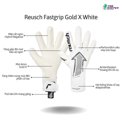 [Unai Simon] Găng Tay Thủ Môn Reusch Fastgrip Gold X 5570901 1100 white
