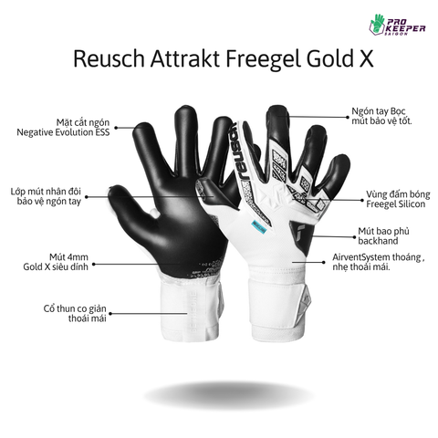 [Dean Henderson] Găng Tay Thủ Môn Reusch Attrakt Gold X 5570935 1125