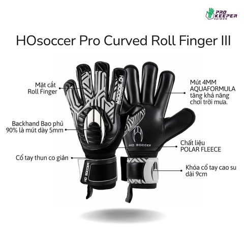 Găng Tay Thủ Môn HOsoccer Pro Curved Roll Finger Gen III