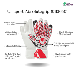 [ Bắt Dính Mọi Thời Tiết ] Găng Tay Thủ Môn Uhlsport Absolutegrip 101136501 Đức Bám Dính
