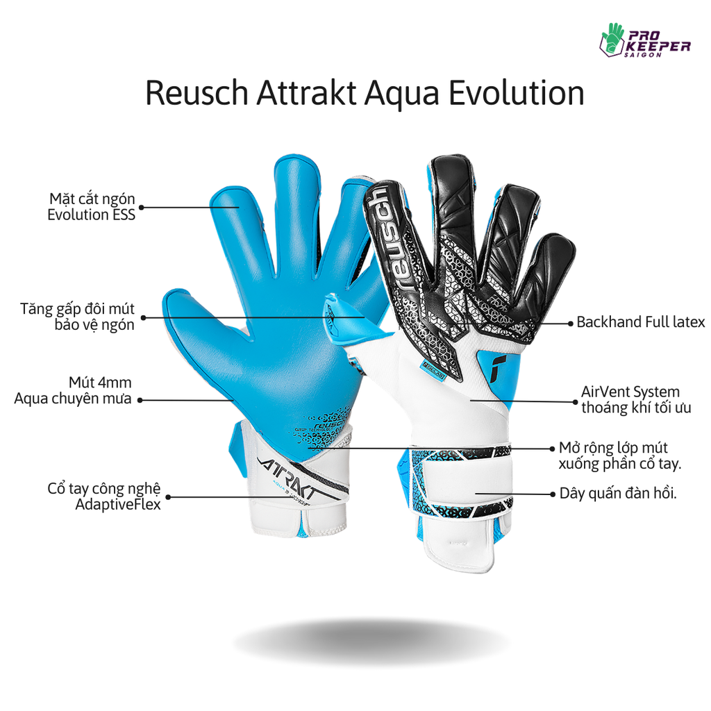 Găng Tay Thủ Môn Reusch Attrakt Aqua Evolution