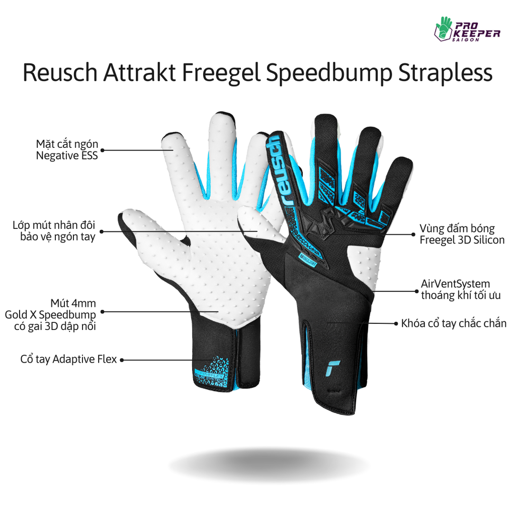 Găng Tay Thủ Môn Reusch Attrakt Freegel Speedbump Strapless 5570079