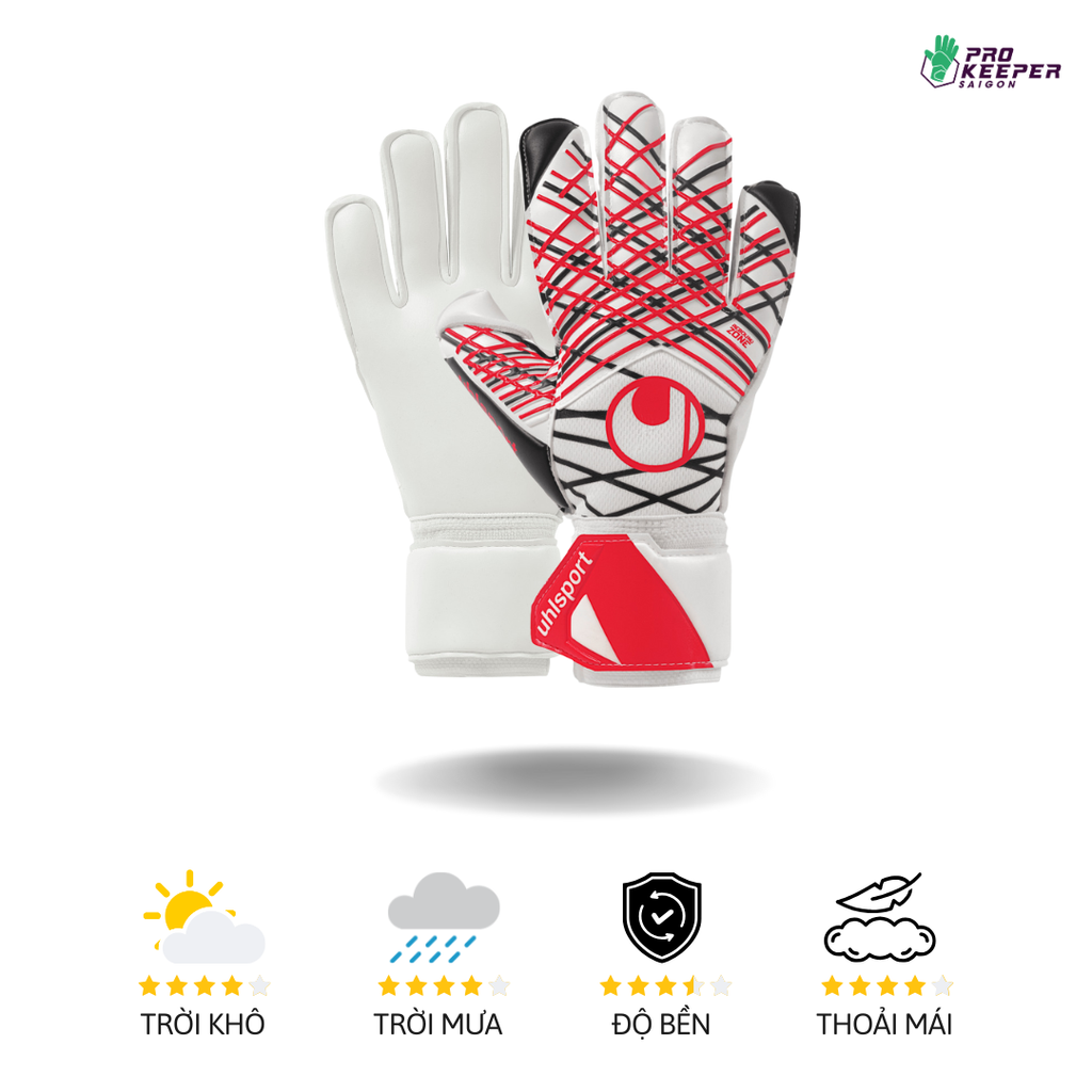 [ Bắt Dính Mọi Thời Tiết ] Găng Tay Thủ Môn Uhlsport Absolutegrip 101136501 Đức Bám Dính